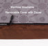 2 Pack 11.8"x15.7" Augld Rectangle Vanity Stool Cushion Washable Non-Slip Makeup Stool with Ties Coffee