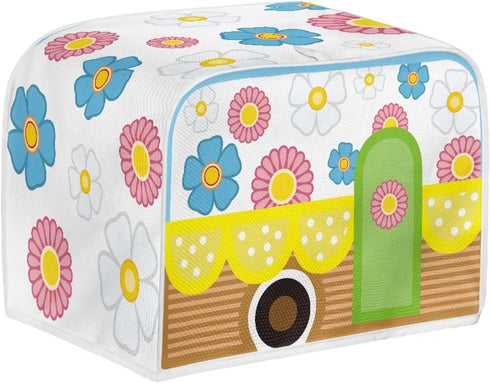 chaqlin 4 Slice Toaster Oven Cover Kitchen Beauty Appliances Cover Keep Toaster Free from Dust and Fingerprint Cute Stripe Flower Print