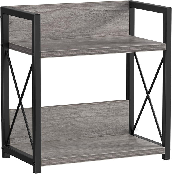 Giikin 2 Tier Countertop Shelf Organizer - Grey Desktop Coffee Organizer, Spice Rack for Kitchen