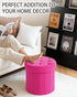 Round Storage Ottoman Foot Stool and Poufs Ottoman, Teddy Velvet Ottoman Foot Rest, Foot Rest for Living Room Bedroom