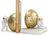 Heavy Duty Astronaut Bookends, Space-Themed Book Ends for Kids Room & Nursery Decor, Gold Moon Book Stoppers to Hold