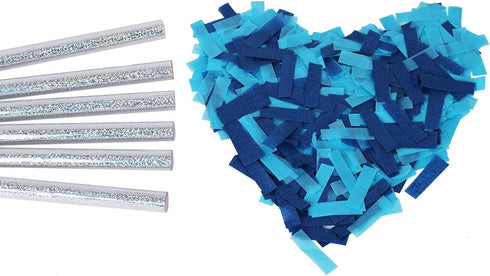BATTIFE It's a Boy, 6 Pack Gender Reveal Confetti Wands for Baby Boy Shower Party Decorations