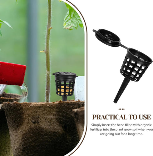Yardwe 50pcs Bonsai Fertilizer Baskets, Mesh Baskets with Lid for Planting Nutrition Cups, Succulent, Orchid