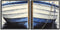 Nautical Wall Art, Wooden Boat Wall Decor, Blue White Rustic Boat Painting Canvas Print for Beach House, Unframed