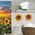 YEAHOME 9'' Sunflower Wall Decor, Set of 3 Metal Flower Art Decorations for Spring Yard Garden, Handmade Gift for Home
