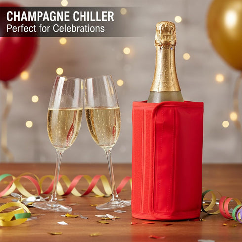 Gel Wine Bottle Cooler Sleeve - Freestanding Carrier for Red, White Wine & Champagne - Reusable Chilling Sleeve