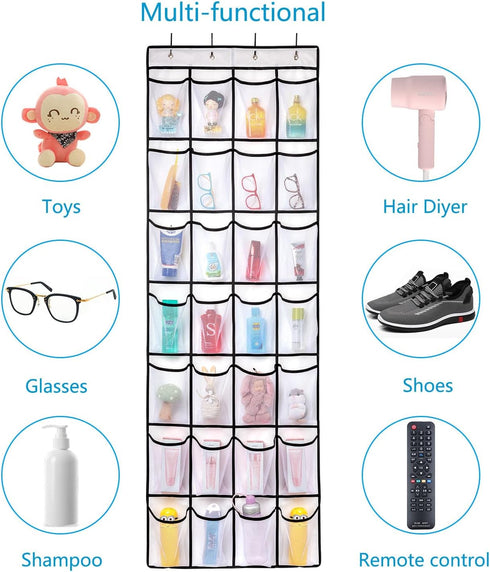 28 4 REGELETO Large Pocket Over the Door Shoe Organzier, Hanging Shoe Rack for Door Large Capacity Shoe Organizer
