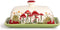 Ceramic Mushroom Butter Dish with Lid for Countertop, Large Covered Butter Tray (White & Red Mushroom)