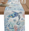 Lsrtoss Coastal Sea Turtle Table Runner 48 Inches Long Farmhouse Dress Scarves, Nautical