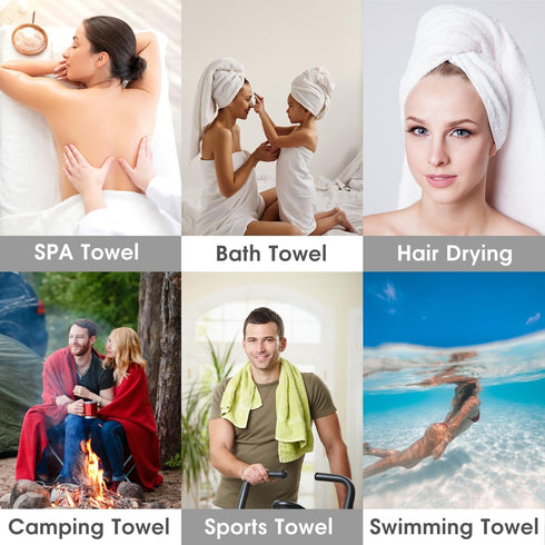 JML Set 4 Pack (30" 60"), Bath Towels for Adult Body, Large Microfiber Bath Towels x Lightweight & Soft Absorbent