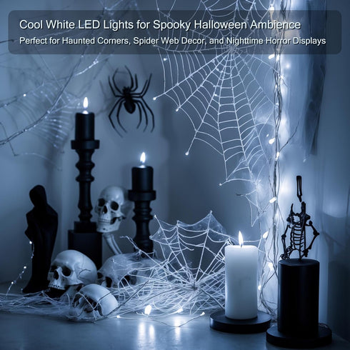 inpmrl 12 Pack 7ft 20 (12 Pack LED Fairy Lights, LED Battery Operated Silver Wire String Lights, Cool White Mini Starry