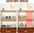 6 Pack Closet, 50% Closet Shoe Slots Organizer for Adjustable Shoe Stackers for a Pair of Shoes Shoe Rack Storage Shoe