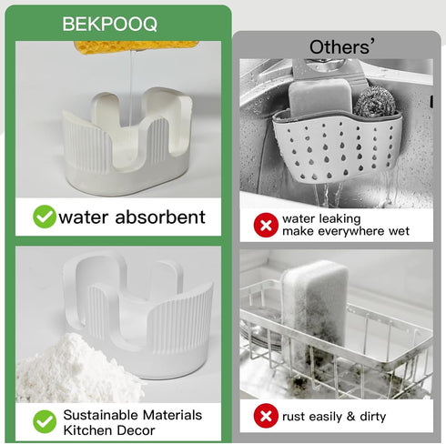 2 Countertop, Ultra Absorbent Stone Sponge Holder for Kitchen Sink, Slot Diatomite Dish Brush Sponge Holder, Diatomite