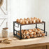 Wolera 2-Tier Countertop 24+60 Countertop Wooden Egg Holder with Basket Holds Chicken, Duck & Quail Eggs, Easter Eggs