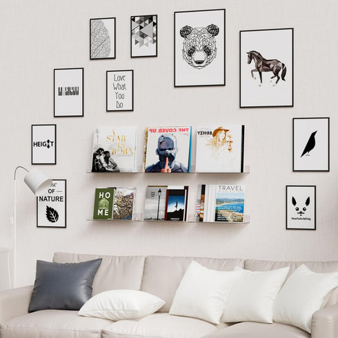 4 Bedroom,Room,15 Inch Pcak Clear Acrylic Shelves for Bathroom Wall Shelf & Organizer,Invisible Floating Shelves & Wall