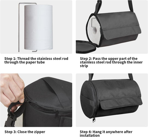 Hanging Camping Toilet Paper Holder - Waterproof Paper Towel Holder Organizer - Portable Roll Paper Reusable Storage