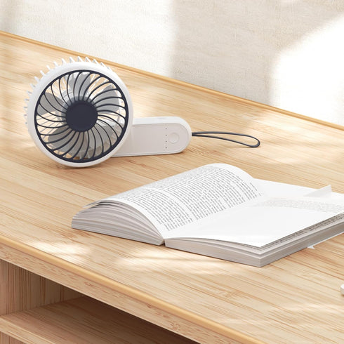 Mollie 3-Inch Mini USB Rechargeable Portable Handheld Fan, 3-Speeds Battery Operated for Travel, Camping, Office, Home