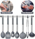 E-far 7 Pcs Silicone Cooking Utensils Set, Heat Resistant Kitchen Tools with Stainless Steel Handle, Gray