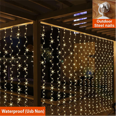 2 Pack 300 8 9.8 9.8 ZSJWL Curtain Lights, LED Curtain Fairy Light with Remote, Modes Ft Twinkle String Lights, USB