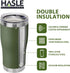 HASLE OUTFITTERS 20 oz Bulk Tumbler, Stainless Steel with Lid, Vacuum Insulated Double Wall Powder Coated, Army Green