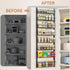 MIAOLI 8-Tier Over the Door Pantry Organizer, Adjustable Spice Rack Cabinet Door Shelves, Hanging Seasoning Organizer