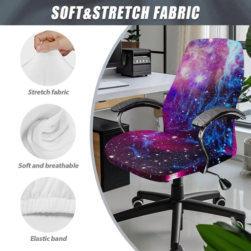 Talayituse Galaxy Print Home Office Chair Covers Stretchable Computer Desk Chair Covers High Back Universal Executive