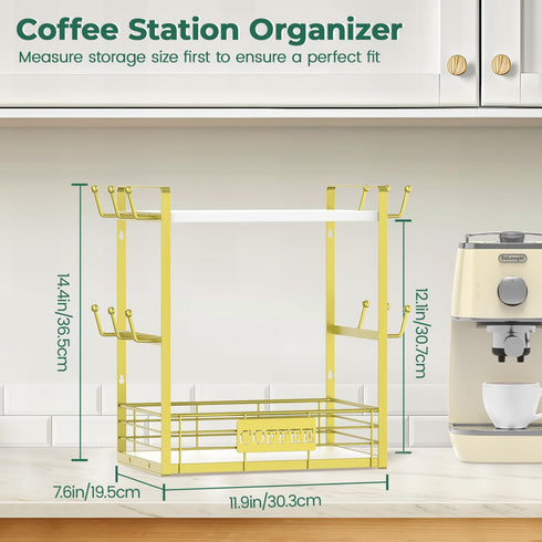2 Countertop 12 EsLuker.ly Coffee Mug Cup Holder Tree Bar Station Organizer, Tier Mug Stand Rack for Kitchen, Storage