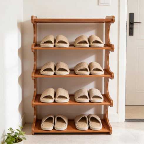Eloplzxe 5 Closet,Small Closet 18.897.4825.98inch Shoe Rack,Small Tier Shoe Organizer Storage Shelf,Bamboo Narrow Shoe