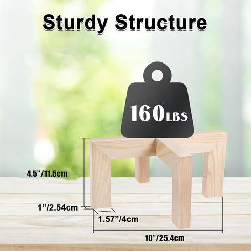 5-12 Inch Vigordream Plant Stand, Indoor/Outdoor Wood Plant Holder, Single Flower Pot Stand, Sturdy Planter Stands, Fit