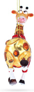 Stylish Giraffe Blown Glass Christmas Ornament