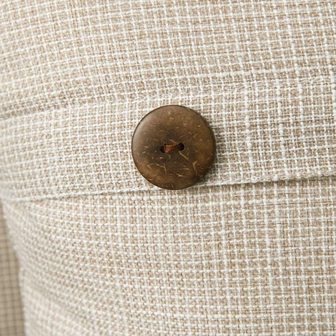 MIULEE Set of 2 Vintage Linen Pillow Covers with Triple Button Accent for Couch Sofa Bed Living Room Decor 18x18 Inch