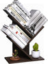 R RUISHENG 3 Tier Small Tree Bookshelf Desk Book Organizer Narrow Bookcases for Books
