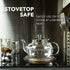 Glass Teapot Kettle with Stainless Steel Infuser | Stovetop Safe Loose Leaf Tea Pot (27 Ounce)