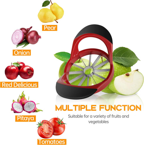 4.72 Inch 12 Supercenter Apple Cutter, Apple Corer and Slicer - Stainless Steel Apple Corer - Apple Slicer Tool