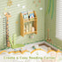 2-Tier Wall-Mounted Kids Bookshelf, Bamboo Floating Nursery Book Shelf, Picture Ledge Shelf for Wall Decor and Storage