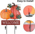 YEAHOME Fall Decorations, 22" Decorative Garden Stakes with 2 Pack Pumpkin Welcome Sign for Outdoor Yard Decor