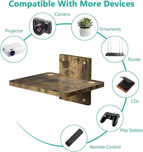 1 22lbs(CS201NC), 1-Shelf, WALI Floating TV Shelf, Tier Projector Shelf for DVD Player, Routers, Game Console, Cable