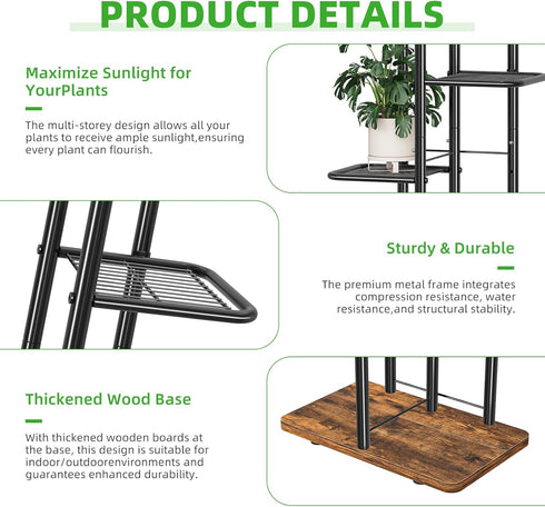 6 Simple Trending Plant Stand Indoor Outdoor, Tier Plant Shelf, Tall Corner Flower Pot Holder, Metal Display Rack