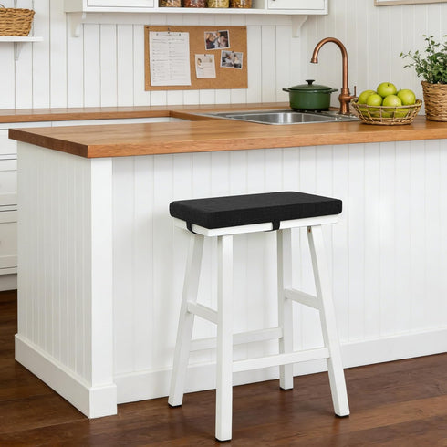 Tromlycs 18x9.5 inches, 1 Saddle Stool Cushion Rectangular Bar Stool Seat Cushion Cover Rectangle with Strap Ties