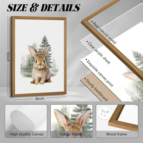 Joocrise Set 6 8x10 Inch Woodland Animal Nursery Wall Art Decor of Baby Boys Room Wall Art Forest Animal Canvas Wall