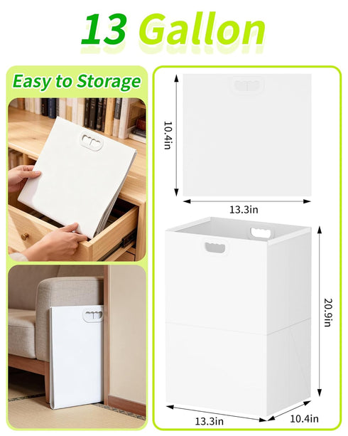 13 2 Pack Kaiferty Gallon Disposable Trash Cans for Parties, Extra Large Collapsible Pop Up Trash Can with Handles