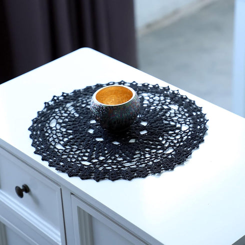 2 12 Inch Pieces Halloween Doilies Crochet for Dressers and End Tables Crafts Disposable Small Valentines Doilies Cloth