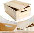 Spiareal Wooden Storage Box 15 x 12 x 7 Inches, Decorative Pine Crate with Hand Holes and Lid for Home Decor