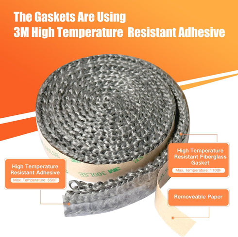 Self Adhesive Stove Window Glass Gasket Tape, 1" width 72" Length for Stove and Fireplace Window Glass
