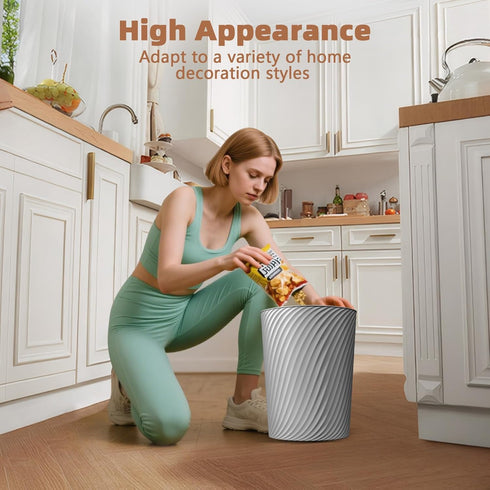 LLNTOU 3 Pack 1.8 6 Small Trash Can Gallons, Bathroom Trash Can & Garbage Can with Trash Bags, Bedroom Trash Bin