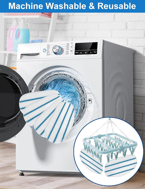 8 Pack Pur Steam Mop Pads, Compatible with PurSteam ThermaPro 10-in-1, Washable Reusable Replacement Pads