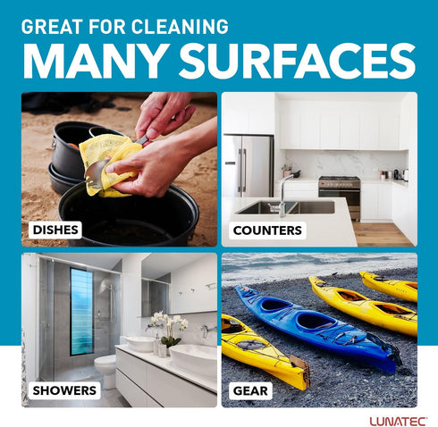 Odor-Free Kitchen Dishcloths, A Scrubber and Scouring Pad for All Surfaces, 4-Pack