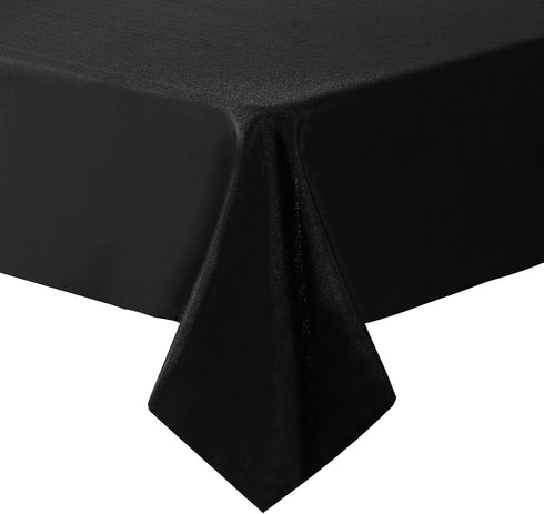 Cupuamon Square Tablecloth 52x52 inch Washable Polyester Fabric for Wedding Party Dining Banquet Decoration (Black)