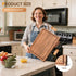 BETOLEAN 17x12 Inch Acacia Wood Cutting Boards for Kitchen, Butcher Block with Deep Juice Grooves & Non-Slip Handle