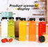 MANSHU 10 OZ Plastic Juice Bottles, Reusable Bulk Beverage Containers, 10Pcs with Black Tamper Evident Lids